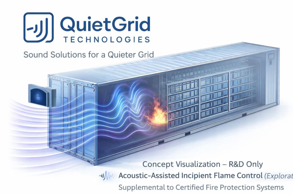 Quiet Grid Technologies Launches Exploratory R&D on Acoustic-Assisted Fire Mitigation for Battery Energy Storage Systems